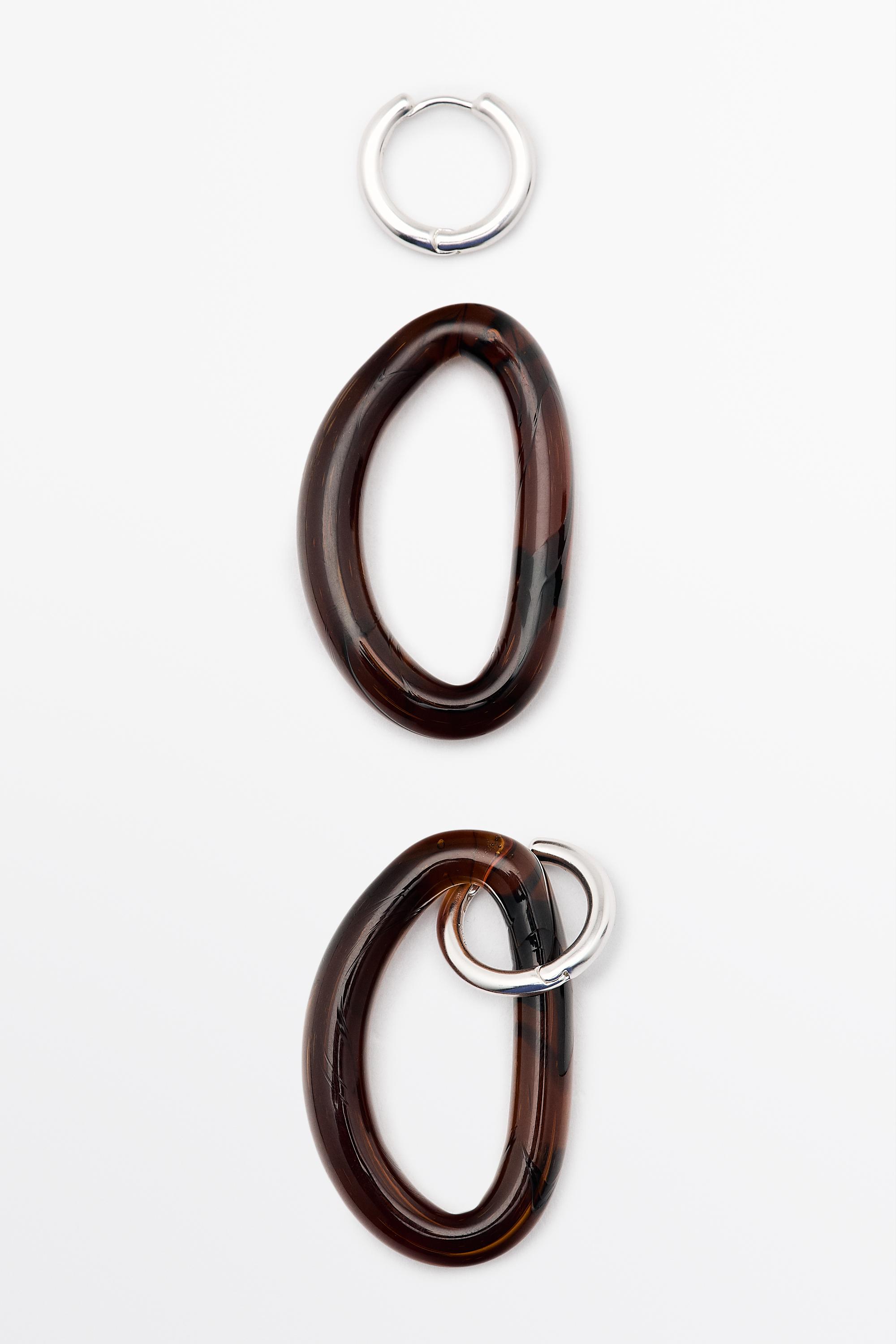 Glass hoop earrings